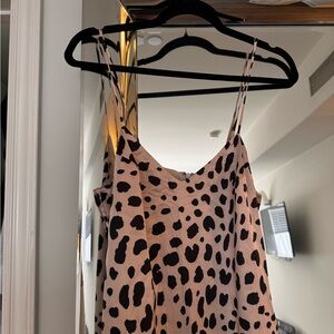 Leopard Satin Midi Dress